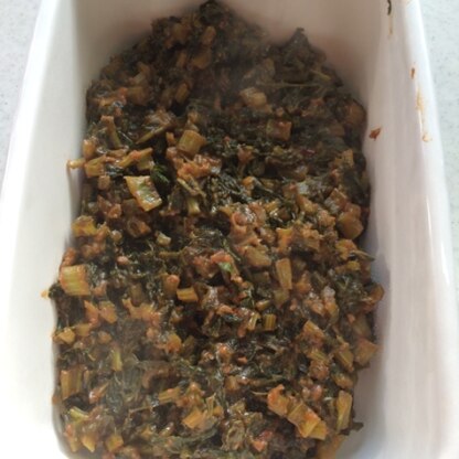作りました！
大根菜と蕪菜の残りを混ぜてみました。
煮詰めるのに時間が必要でしたが、カサがこんなにも減り驚きです。新米との相性もバッチリ^_^
素敵なレシピです